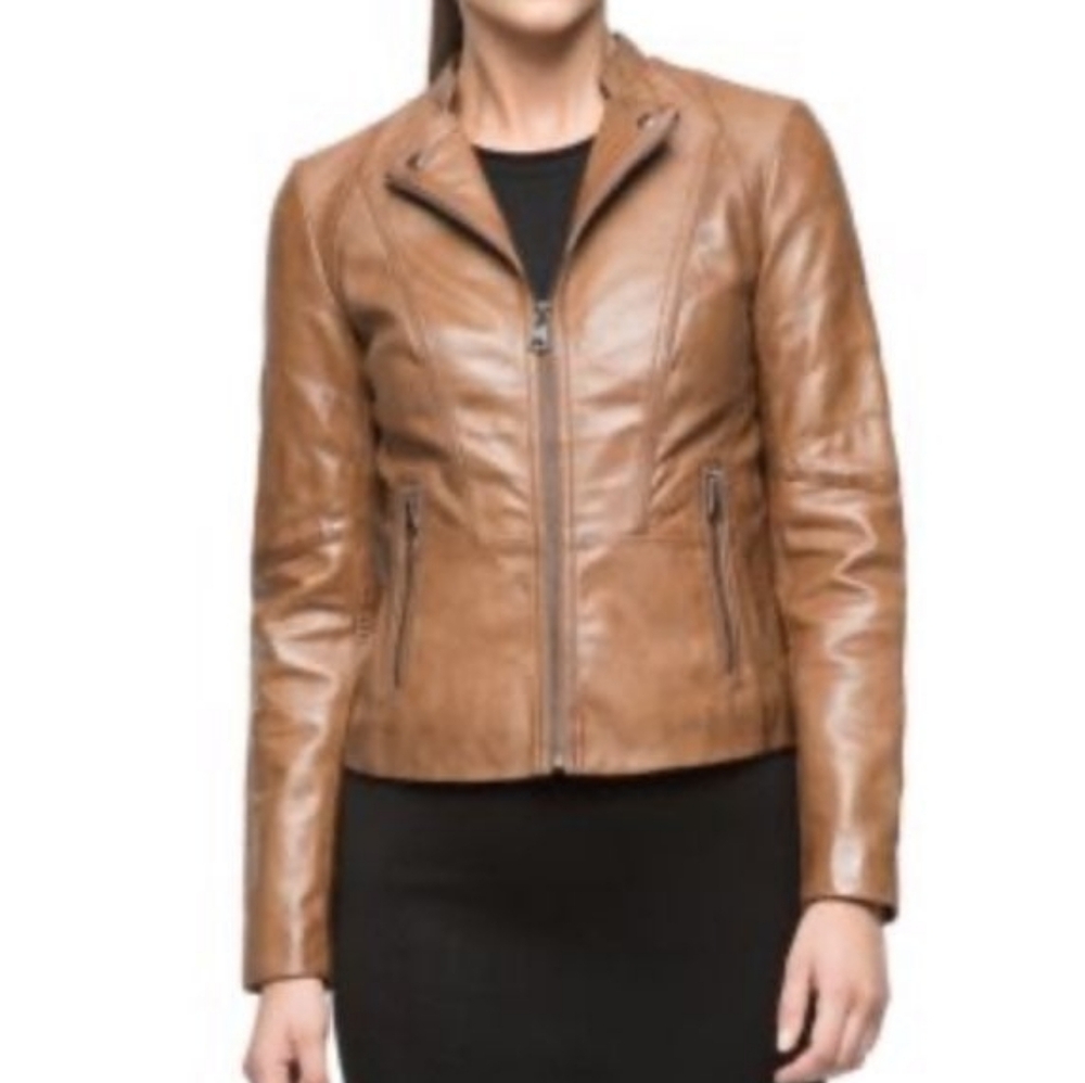 Andrew Marc Brown Leather Jacketsz. XL